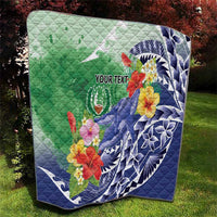 Personalised Pohnpei States Humpback Whale Quilt Polynesian Tropical Flowers LT9 - Polynesian Pride