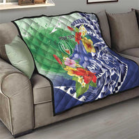 Personalised Pohnpei States Humpback Whale Quilt Polynesian Tropical Flowers LT9 - Polynesian Pride