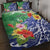 Personalised Pohnpei States Humpback Whale Quilt Bed Set Polynesian Tropical Flowers