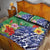 Personalised Pohnpei States Humpback Whale Quilt Bed Set Polynesian Tropical Flowers