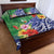 Personalised Pohnpei States Humpback Whale Quilt Bed Set Polynesian Tropical Flowers