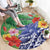 Personalised Pohnpei States Humpback Whale Round Carpet Polynesian Tropical Flowers