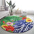 Personalised Pohnpei States Humpback Whale Round Carpet Polynesian Tropical Flowers