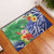 Personalised Pohnpei States Humpback Whale Rubber Doormat Polynesian Tropical Flowers