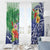 Personalised Pohnpei States Humpback Whale Window Curtain Polynesian Tropical Flowers