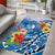 Personalised Yap States Humpback Whale Area Rug Polynesian Tropical Flowers