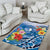 Personalised Yap States Humpback Whale Area Rug Polynesian Tropical Flowers