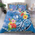 Personalised Yap States Humpback Whale Bedding Set Polynesian Tropical Flowers