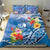 Personalised Yap States Humpback Whale Bedding Set Polynesian Tropical Flowers