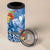 Personalised Yap States Humpback Whale 4 in 1 Can Cooler Tumbler Polynesian Tropical Flowers