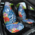 Personalised Yap States Humpback Whale Car Seat Cover Polynesian Tropical Flowers