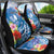 Personalised Yap States Humpback Whale Car Seat Cover Polynesian Tropical Flowers