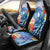 Personalised Yap States Humpback Whale Car Seat Cover Polynesian Tropical Flowers