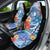 Personalised Yap States Humpback Whale Car Seat Cover Polynesian Tropical Flowers