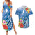 Personalised Yap States Humpback Whale Couples Matching Summer Maxi Dress and Hawaiian Shirt Polynesian Tropical Flowers