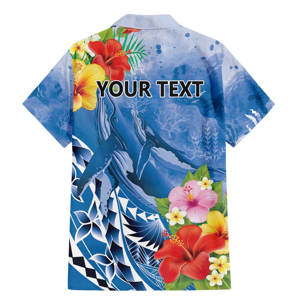 Personalised Yap States Humpback Whale Family Matching Mermaid Dress and Hawaiian Shirt Polynesian Tropical Flowers LT9 - Polynesian Pride