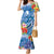 Personalised Yap States Humpback Whale Family Matching Mermaid Dress and Hawaiian Shirt Polynesian Tropical Flowers