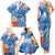 Personalised Yap States Humpback Whale Family Matching Tank Maxi Dress and Hawaiian Shirt Polynesian Tropical Flowers