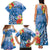 Personalised Yap States Humpback Whale Family Matching Tank Maxi Dress and Hawaiian Shirt Polynesian Tropical Flowers