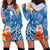 Personalised Yap States Humpback Whale Hoodie Dress Polynesian Tropical Flowers