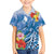 Personalised Yap States Humpback Whale Kid Hawaiian Shirt Polynesian Tropical Flowers