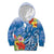 Personalised Yap States Humpback Whale Kid Hoodie Polynesian Tropical Flowers