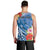 Personalised Yap States Humpback Whale Men Tank Top Polynesian Tropical Flowers