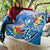 Personalised Yap States Humpback Whale Quilt Polynesian Tropical Flowers