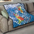 Personalised Yap States Humpback Whale Quilt Polynesian Tropical Flowers