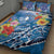 Personalised Yap States Humpback Whale Quilt Bed Set Polynesian Tropical Flowers