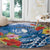 Personalised Yap States Humpback Whale Round Carpet Polynesian Tropical Flowers