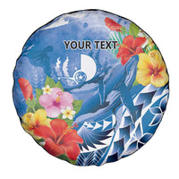 Personalised Yap States Humpback Whale Spare Tire Cover Polynesian Tropical Flowers LT9 - Polynesian Pride