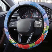 Yap States Humpback Whale Steering Wheel Cover Polynesian Tropical Flowers LT9 - Polynesian Pride