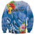 Personalised Yap States Humpback Whale Sweatshirt Polynesian Tropical Flowers