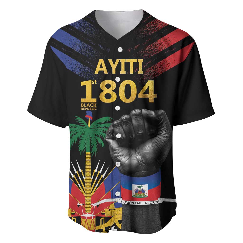 Haiti Independence Day Baseball Jersey The First Black Republic Since 1804 LT9 Blakc - Polynesian Pride