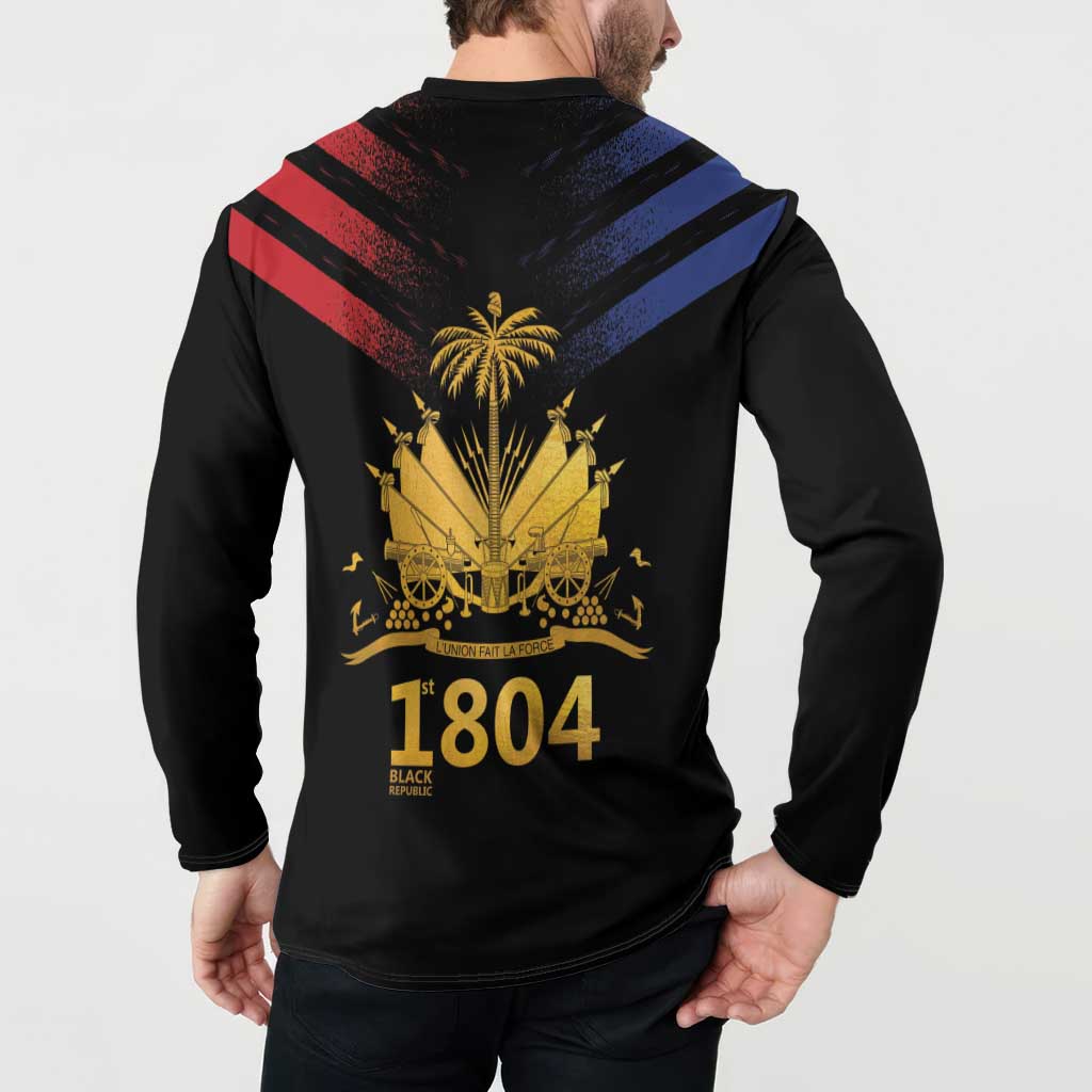 Haiti Independence Day Button Sweatshirt The First Black Republic Since 1804