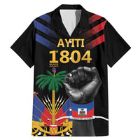 Haiti Independence Day Family Matching Mermaid Dress and Hawaiian Shirt The First Black Republic Since 1804 LT9 Dad's Shirt - Short Sleeve Blakc - Polynesian Pride