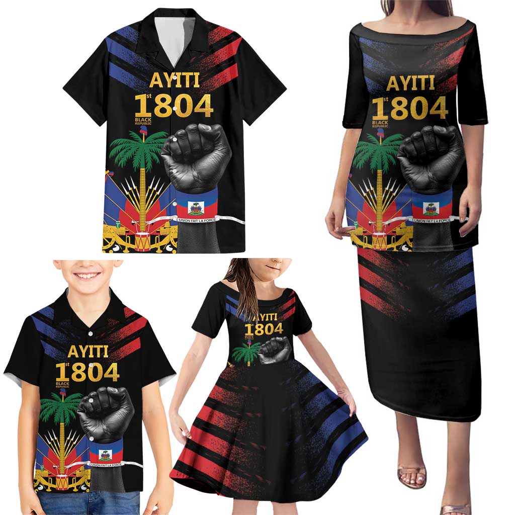 Haiti Independence Day Family Matching Puletasi and Hawaiian Shirt The First Black Republic Since 1804 LT9 - Polynesian Pride