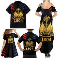 Haiti Independence Day Family Matching Summer Maxi Dress and Hawaiian Shirt The First Black Republic Since 1804