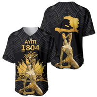 Haitian Negre Marron 1804 Baseball Jersey Black Polynesian Pattern LT9 - Polynesian Pride
