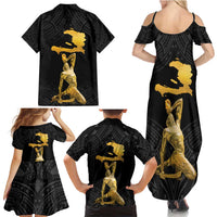 Haitian Negre Marron 1804 Family Matching Summer Maxi Dress and Hawaiian Shirt Black Polynesian Pattern LT9 - Polynesian Pride