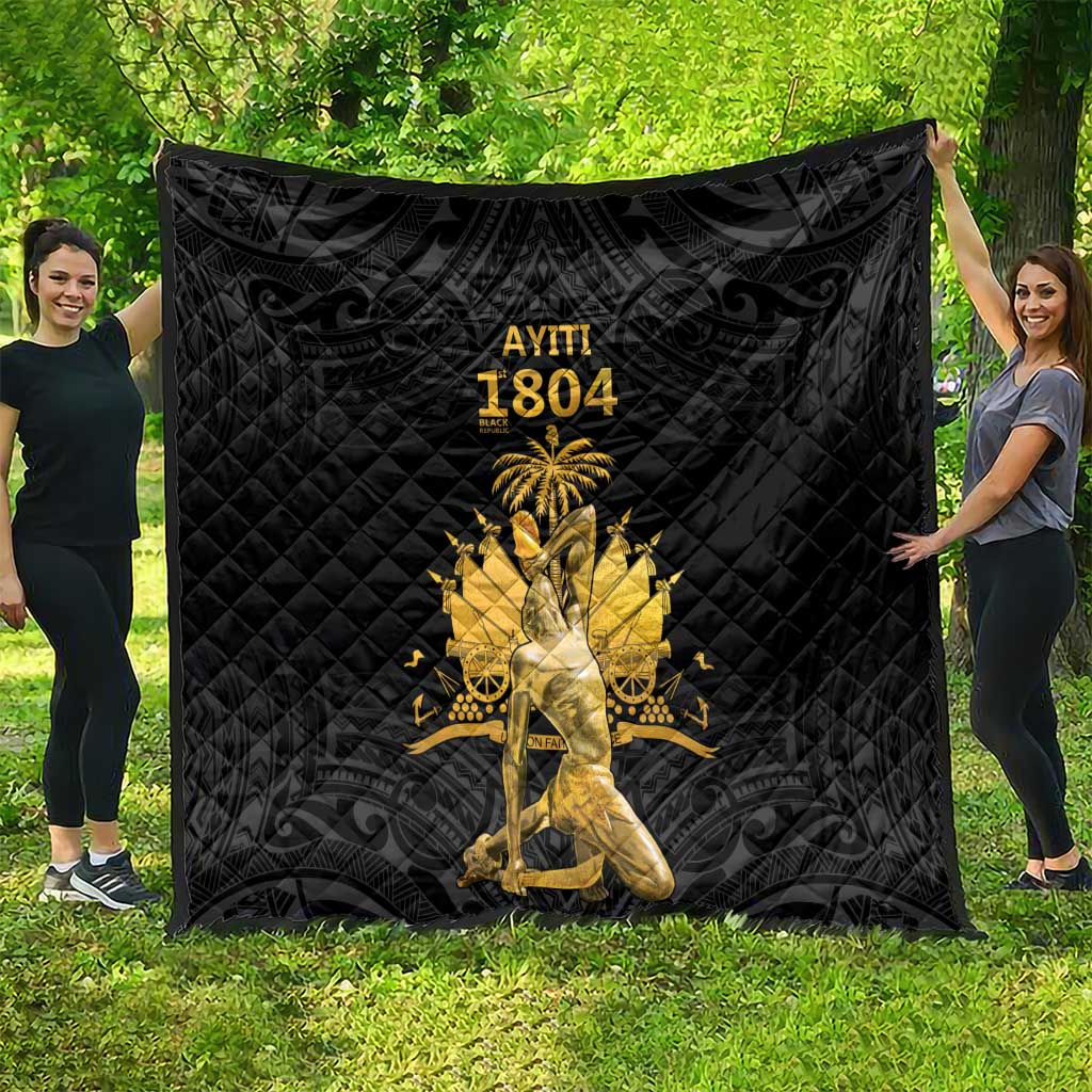 Haitian Negre Marron 1804 Quilt Black Polynesian Pattern LT9 - Polynesian Pride