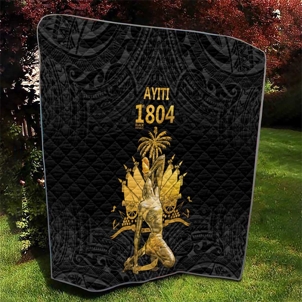 Haitian Negre Marron 1804 Quilt Black Polynesian Pattern LT9 - Polynesian Pride