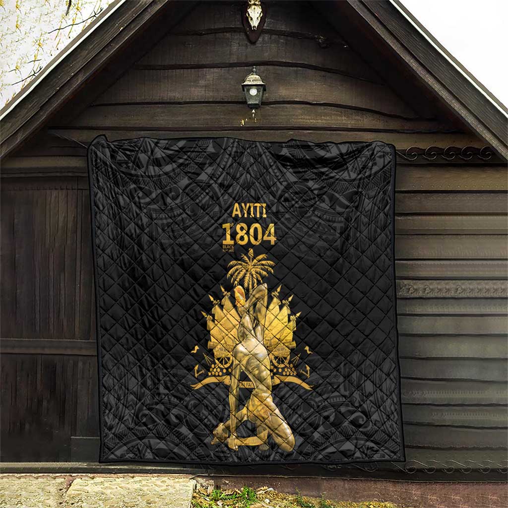 Haitian Negre Marron 1804 Quilt Black Polynesian Pattern LT9 - Polynesian Pride