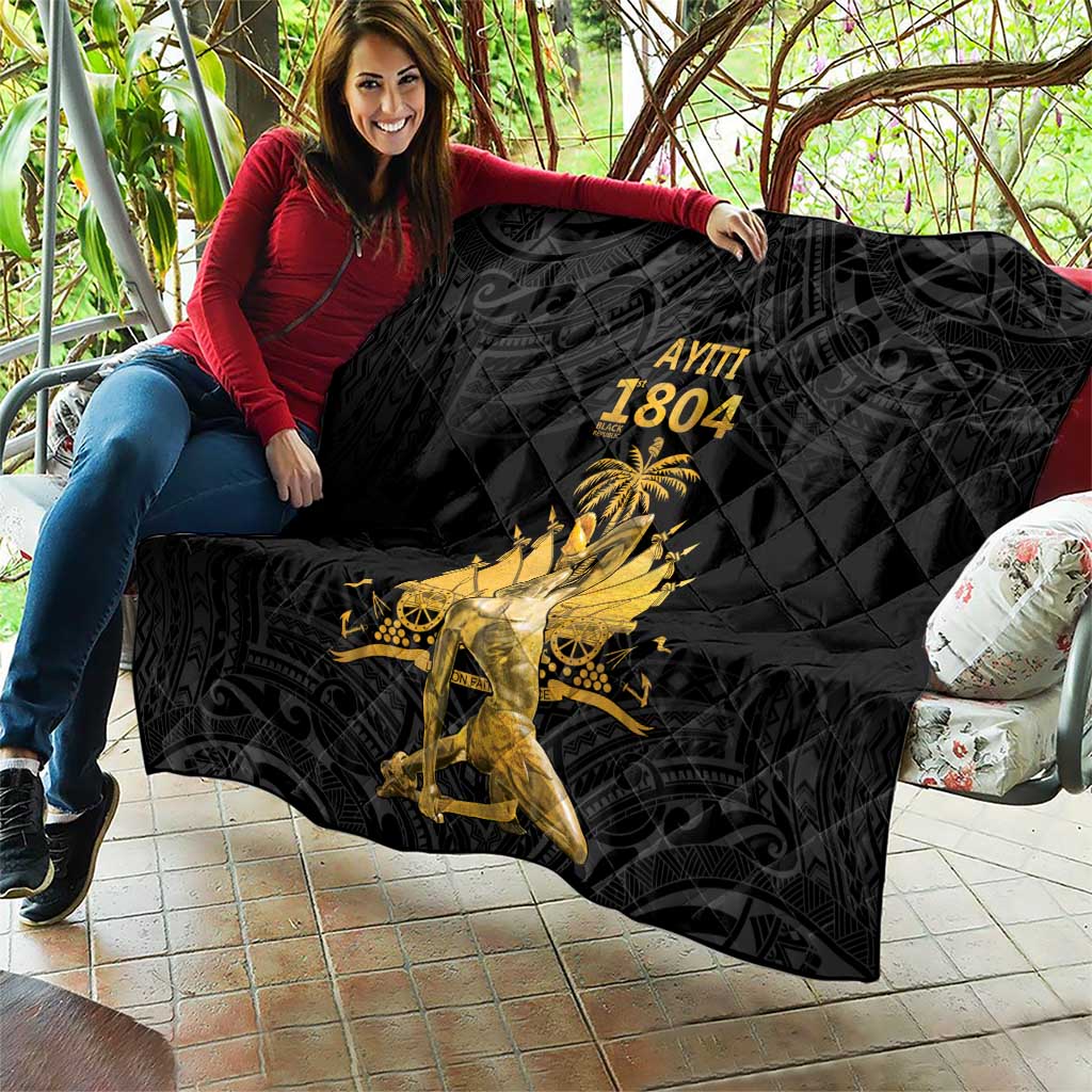Haitian Negre Marron 1804 Quilt Black Polynesian Pattern LT9 - Polynesian Pride