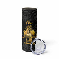 Haitian Negre Marron 1804 Skinny Tumbler Black Polynesian Pattern LT9 - Polynesian Pride