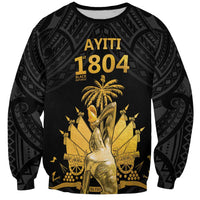 Haitian Negre Marron 1804 Sweatshirt Black Polynesian Pattern