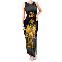 Haitian Negre Marron 1804 Tank Maxi Dress Black Polynesian Pattern