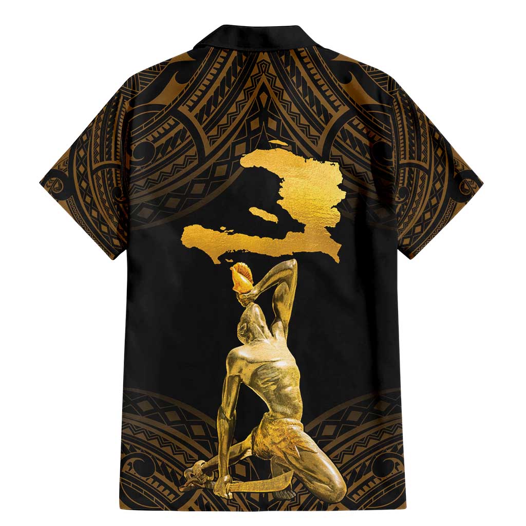 Haitian Negre Marron 1804 Family Matching Mermaid Dress and Hawaiian Shirt Gold Polynesian Pattern LT9 - Polynesian Pride