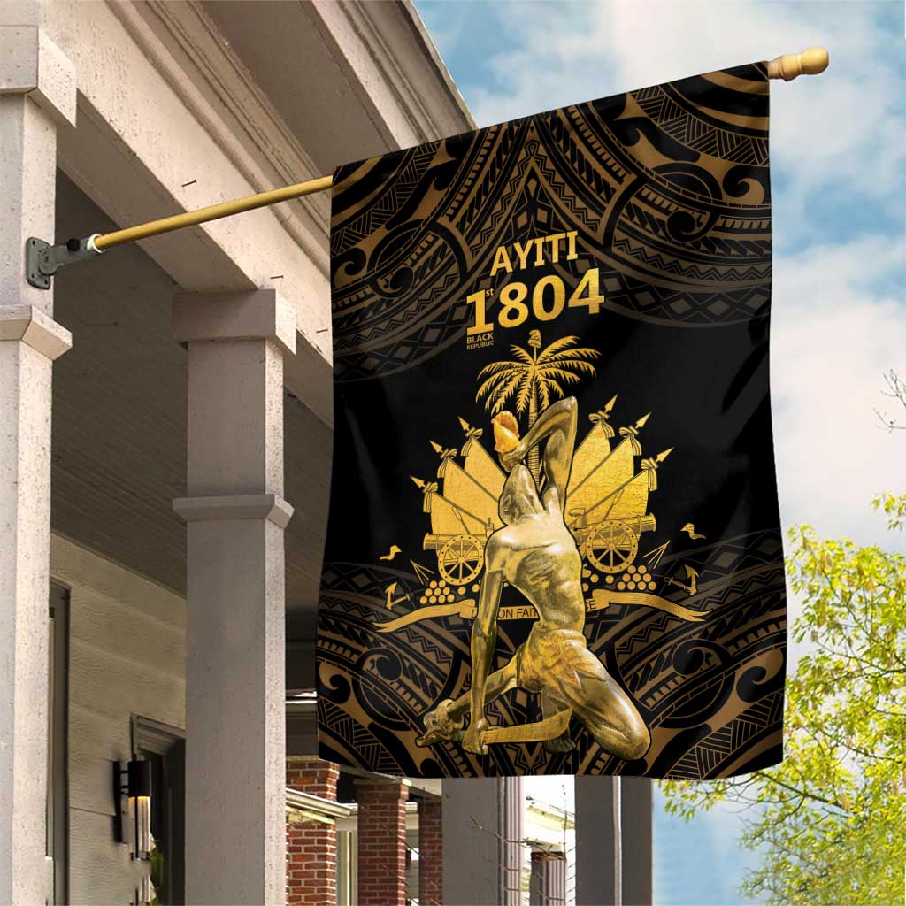 Haitian Negre Marron 1804 Garden Flag Gold Polynesian Pattern LT9 House Flag Gold - Polynesian Pride